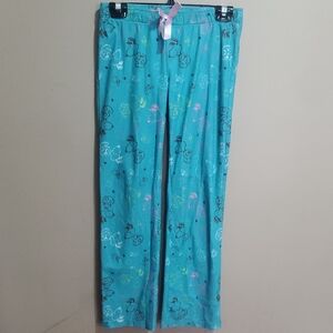 Old Navy Kids Teal Cartoon Print Lounge Pants with Pink Bow Size XL